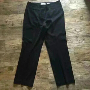 Liz Claiborne black straight leg career pants audra size 10 petite 10P 10 P